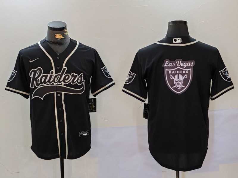 Men's Las Vegas Raiders Black Team Big Logo With Patch Cool Base Stitched Baseball Jersey,We sell and wholesale Men's Las Vegas Raiders Black Team Big Logo With Patch Cool Base Stitched Baseball Jersey on line form chian!